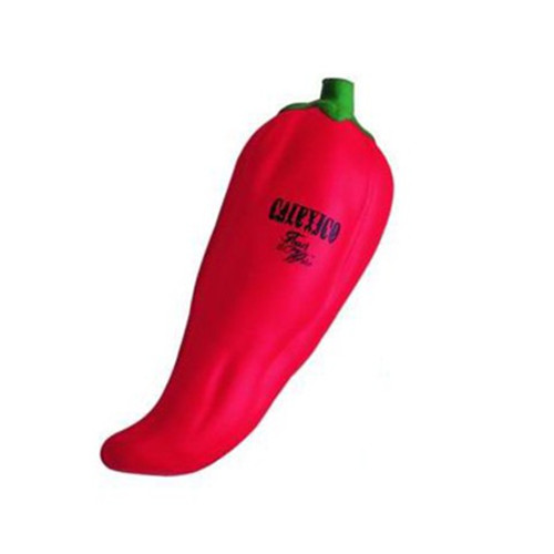 Customized logo printed red color hot pepper pu stress ball
