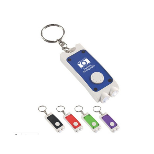 Promotional rectangular led flashlight keychain