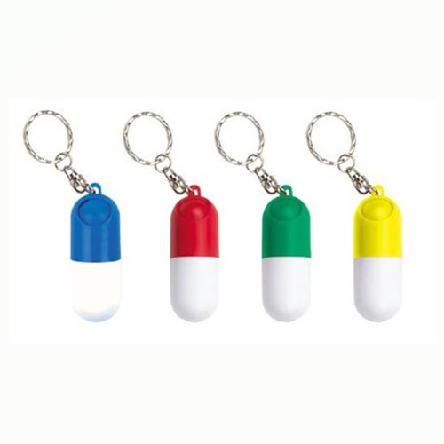 Promotional portable capsule plastic pill box keychain