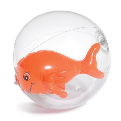 Transparent inflatable ball with fish inside