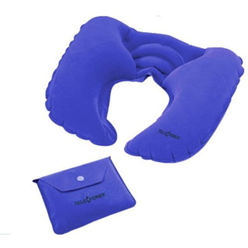 Promotional blue color flocking inflatable beach pillow