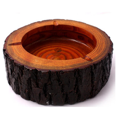Round shape wood cigarette ashtray