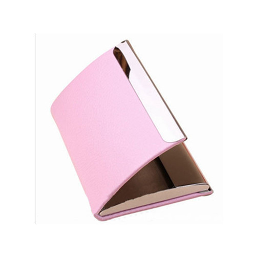 New style pink color metal name card holder