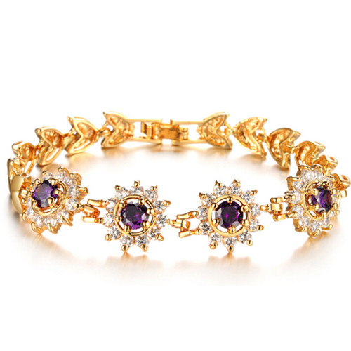 Fashional 18 k gold color zirconium diamond woman bracelets