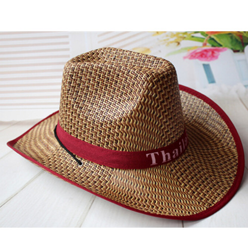 Promotional sun visor straw hat for man