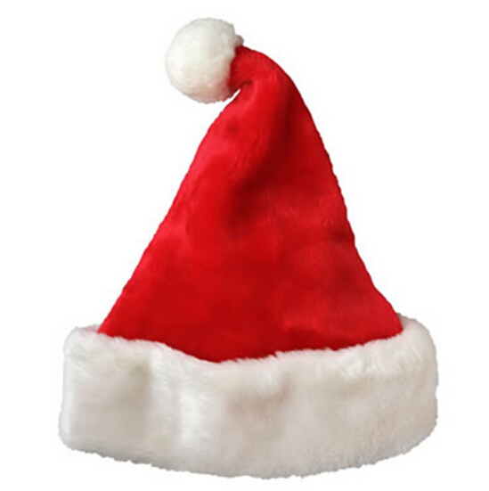 Promotional plush chirstmas hat, customized santa hat