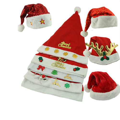 Customized Plush Christmas Decorations Santa Claus Hat
