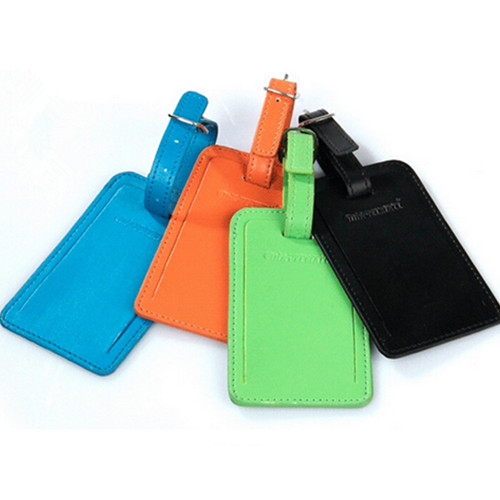 Promotional high quality printing or emboss logo pu leather luggage tag