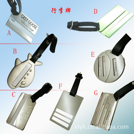 Customized shape zinc alloy metal laser logo luggage tag