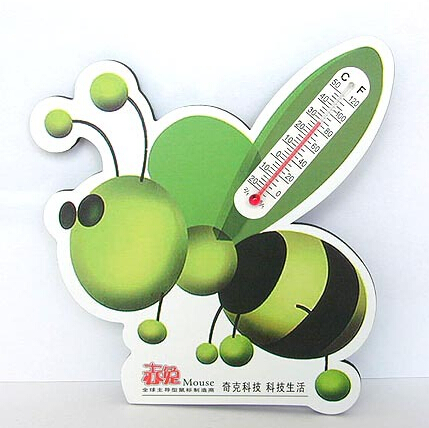 Customized shape bee shape paper Refrigerator Magnet with thermometer