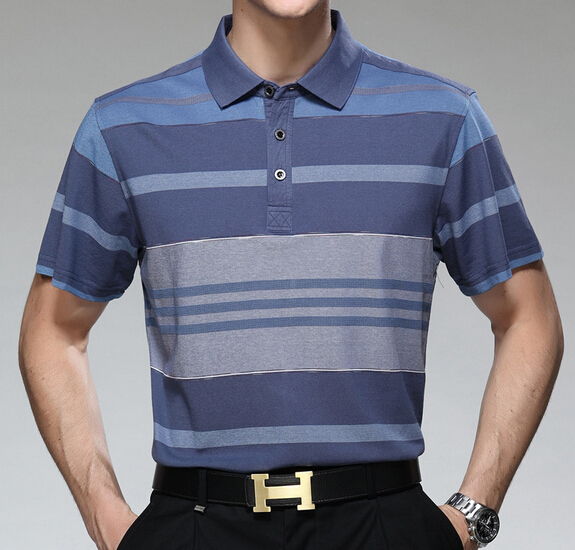Good quality cheap stripe business polo shirt, office worker shirt/