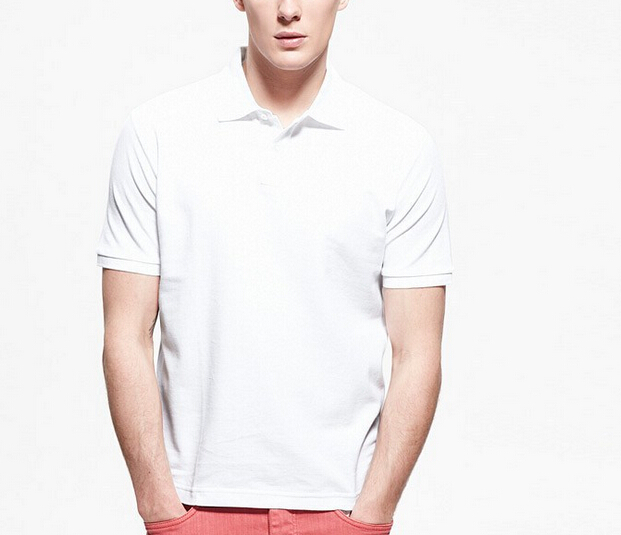 Customized logo white color pique cotton polo shirt