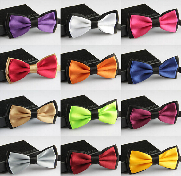 Hot sale plain color wedding men bow tie