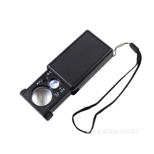 M30X 60X double mirror lens magnifier with uv and led lamp for antique jade jewellery