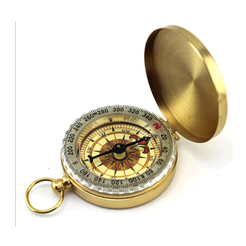 Portable watch style brass pocket camping compass