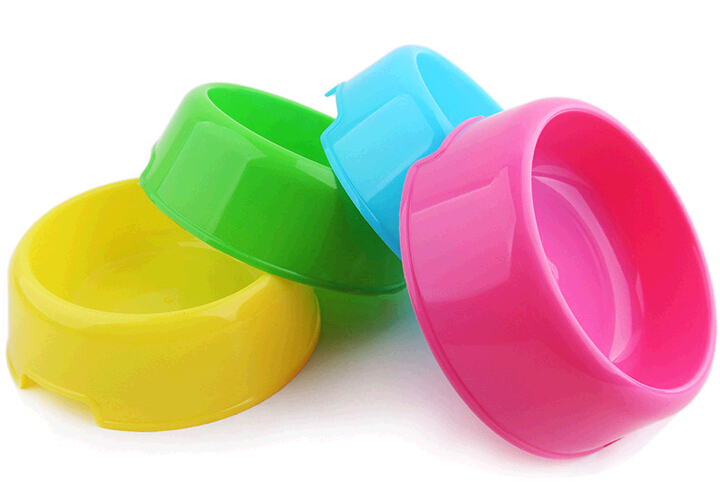 Promotional plastic round shape pet bowl, plastic dog bowl