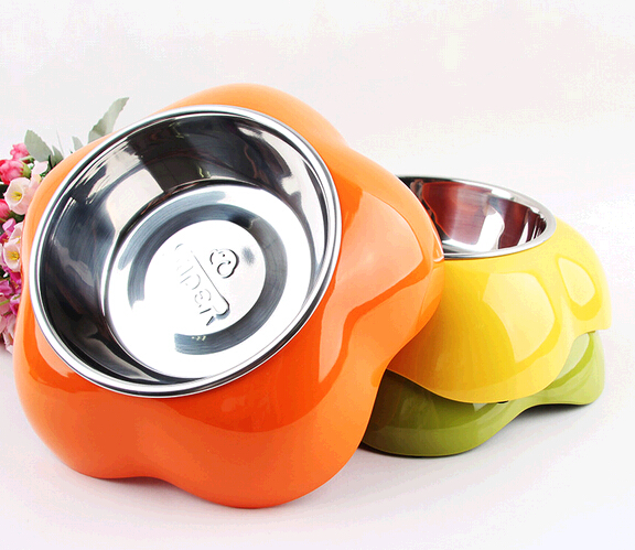 Promotional star shape melamine stainless steel pet bowl for dog and cat