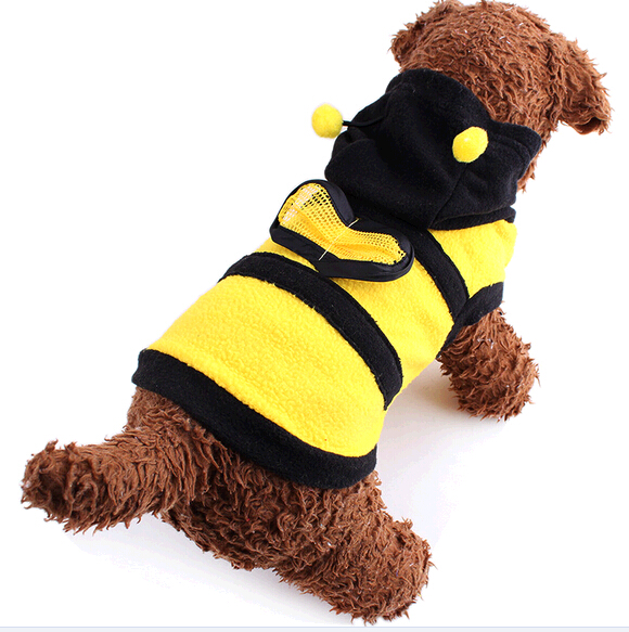 Promotional bee shape fleece pet cloth, fleece dog cloth