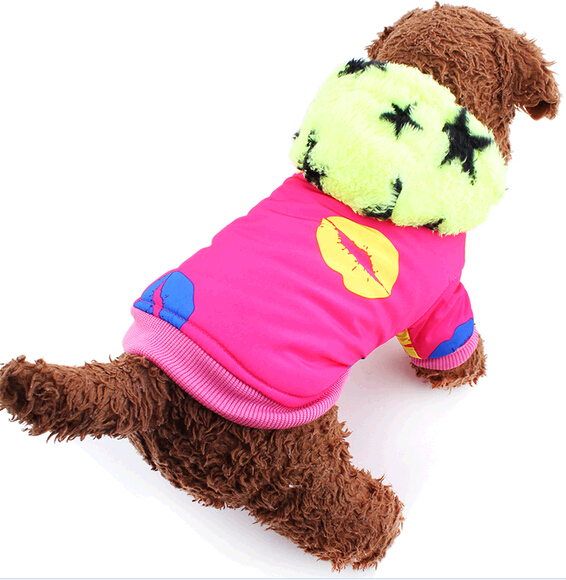 Cute style with hat winter pet cloth for dog