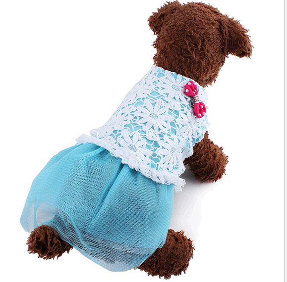 Wholesale cheap with lace skirt dress pet cloth for dog or cat