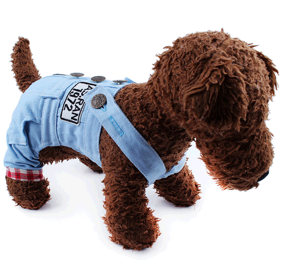 Wholesale canvas suspender trousers pet cloth, overall pet cloth