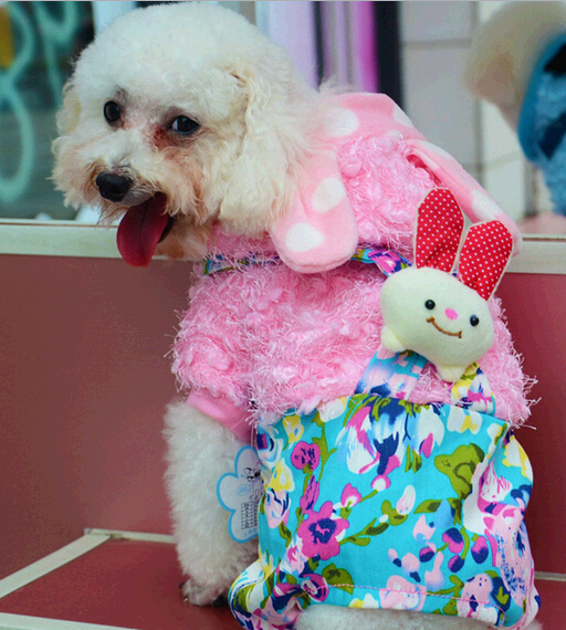 Cute style pink pet cloth, pink dog cloth, plush pink cat cloth