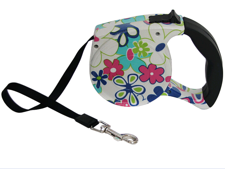 Flower printing retractable  Style Retractable Pet Leash and Nylon Dog Leash