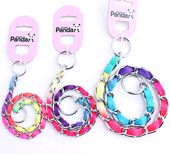 Promotional rainbow colorful chain dog leash