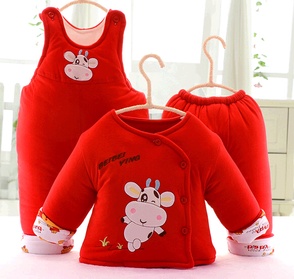 Wholesale suspender trousers and baby cotton-padded cloth baby winter suit