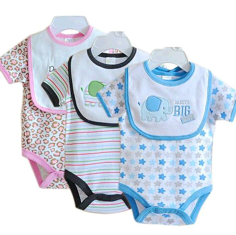 Wholesale cheap newborn cloth with bib, baby cloth with bib