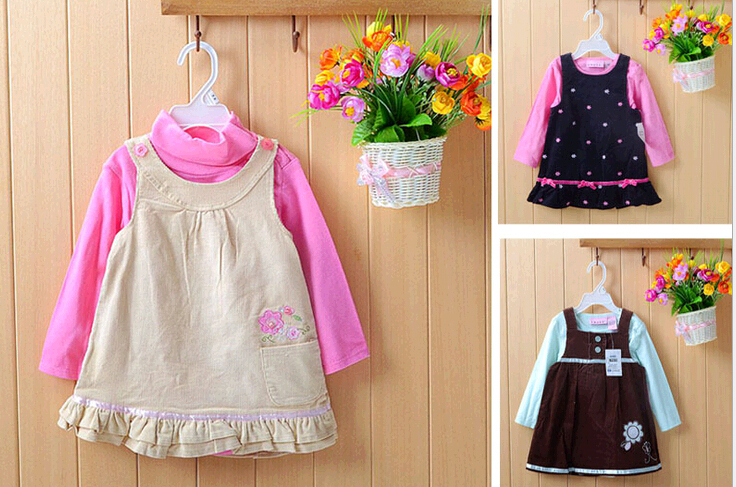 Autumn baby shirt and dress suits, chid shirt and dress suits