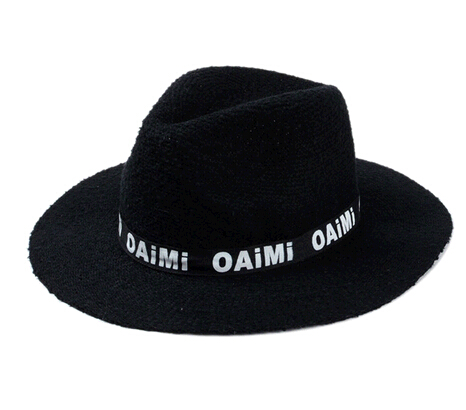 Wholesale black color wool knitted bowler cap and hat