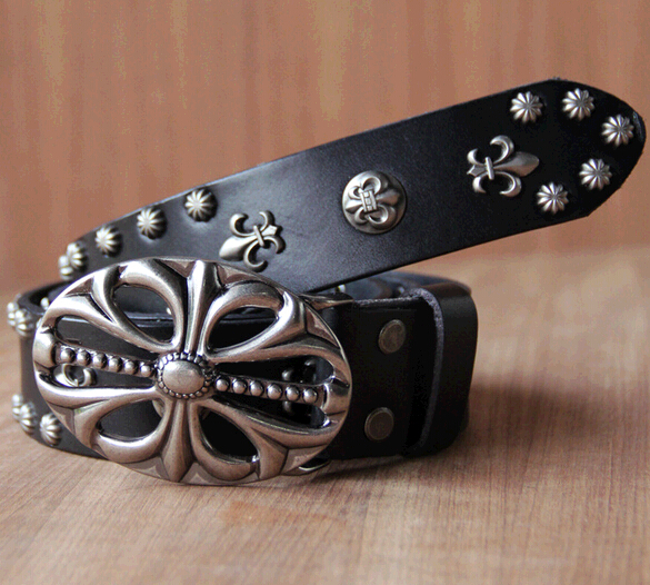 Fashion woman genuine leather studded belts with rivets
