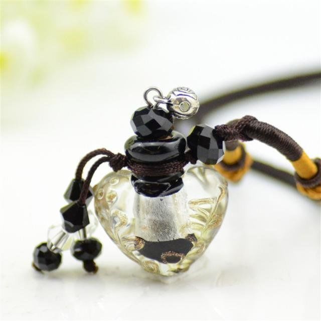 New style empty small glass essential oil perfume therapeutic grade essential oils necklace