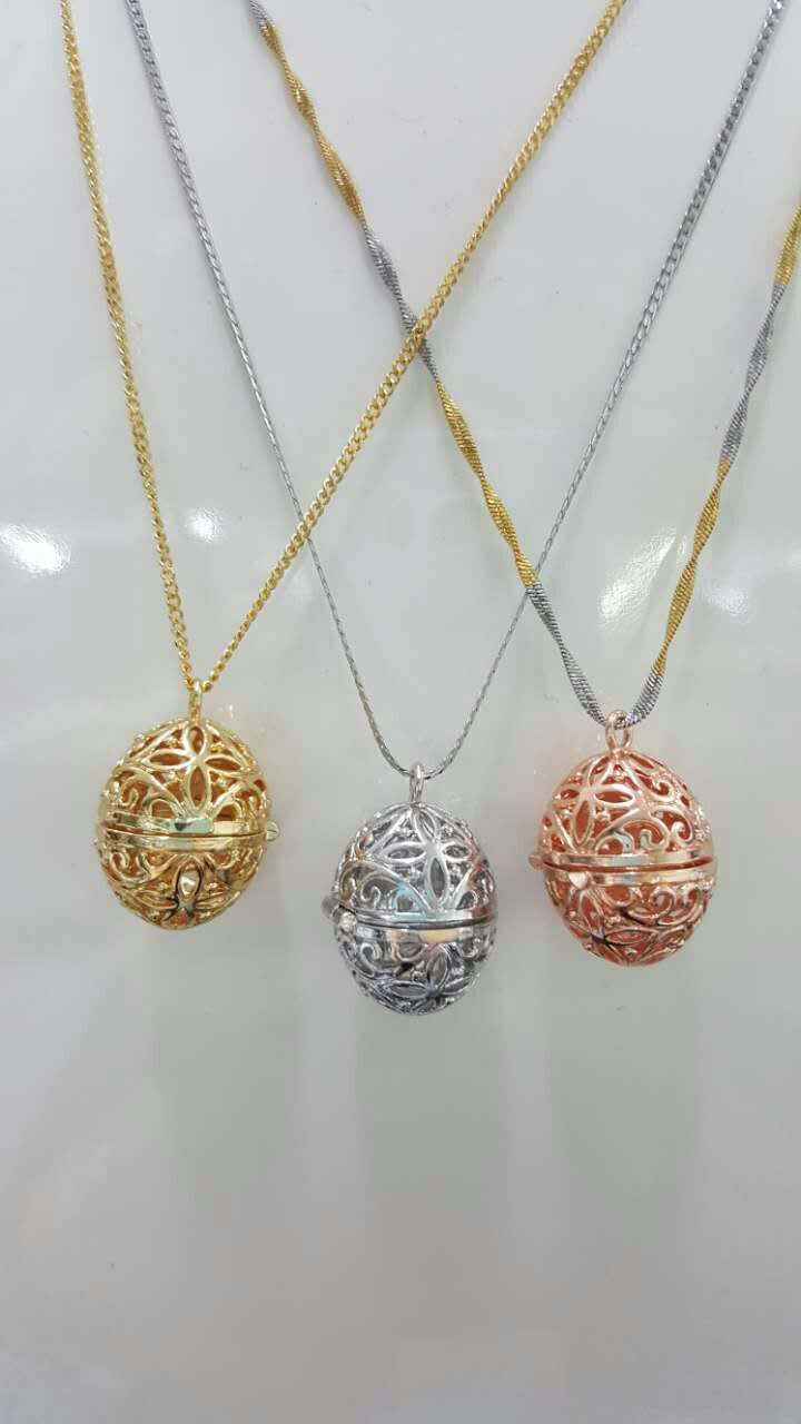 New style gold color or silver color copper with plating platium pendant essential oil diffuser necklaces