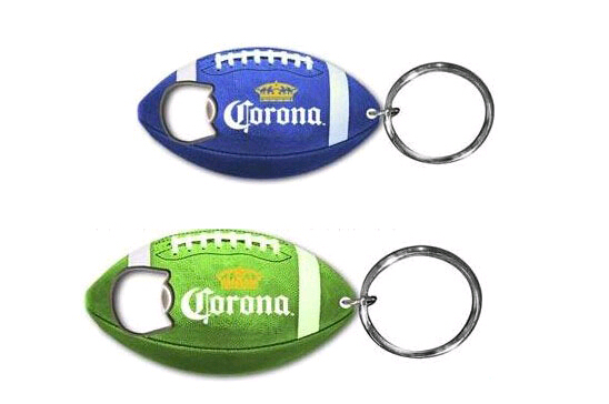 Wholesale rugby or football shape bottle opener keychain