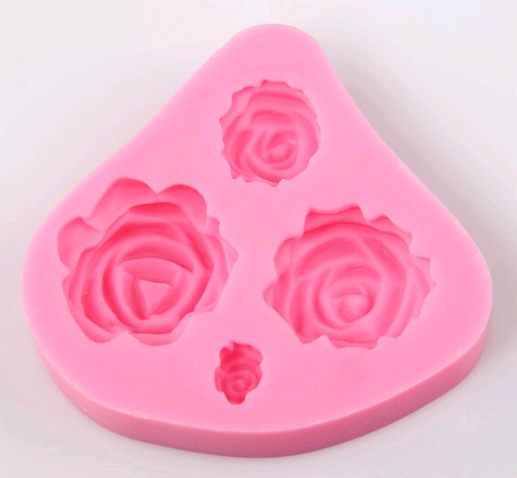 Promotional pink color section shape silicone chocolate moulds, silicone cake moulds