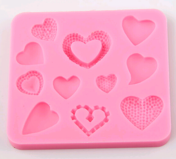 Promotional cheap heart shape silicone chocolate moulds, silicone cake molds