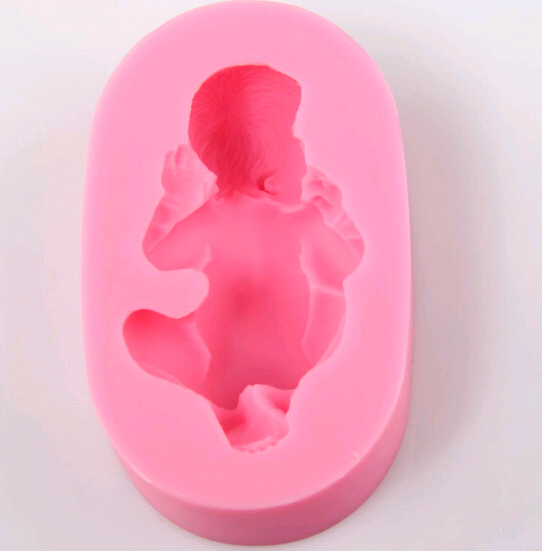 Promotional 3D Soft Silicone Decorating Sleeping Baby Shape Soap Cake Baking Mold