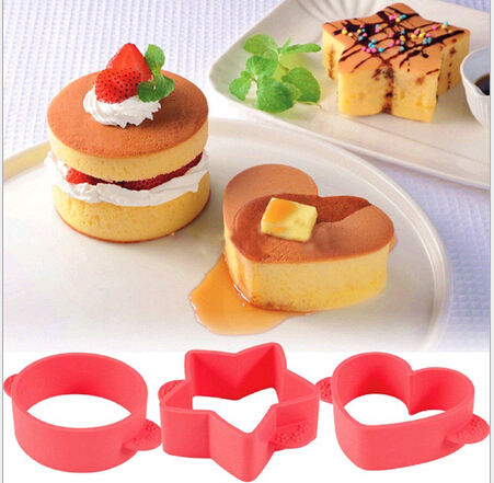 Wholesale 3pcs silicone heart shape and star shape cake moulds