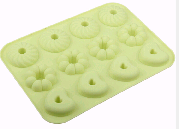 Wholesale 12pcs silicone cake mold tray, chocolate mold tray