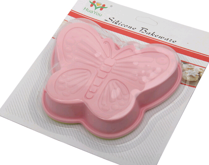 Wholesale bowknot shape pink color silicone cake mould, silicone chocolate molds