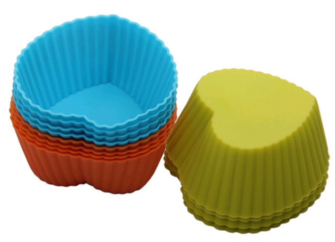 Wholesale heart shape silicone cupcake moulds, cupcake bakeware