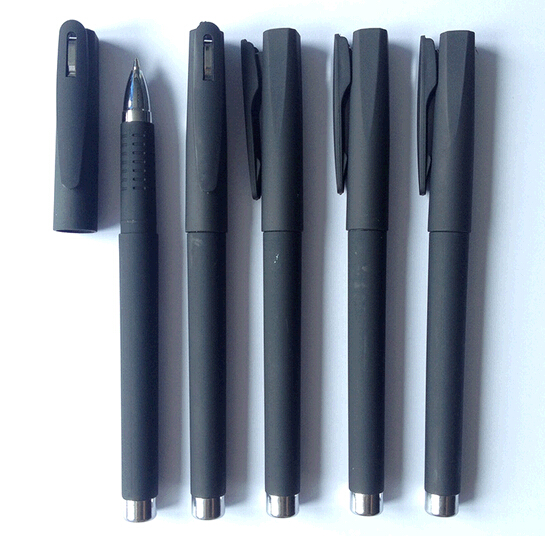 Wholesale promotional cheap black color polish plastic ballpoint pen