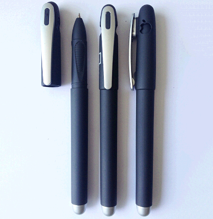 Promotional cheap black color ballpoint pen with silver clip