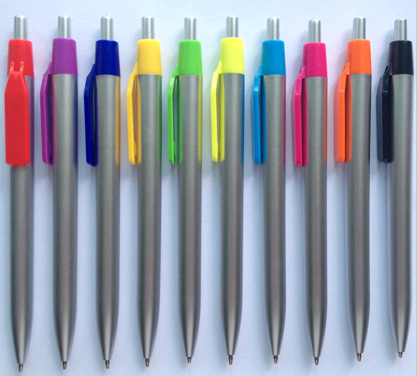 Promotional customized logo metal pen with plastic clip
