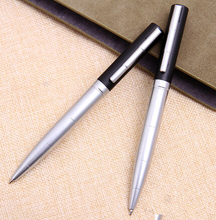 Wholesale promotional good quality silver and black color metal pen