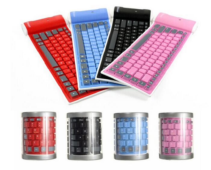 Wholesale flexible bluetooth wireless silicone folding keyboard for pc or laptop