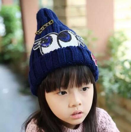 Wholesale knitted wool children cap, woolen hat for children