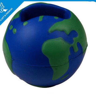 Wholesale earth shape pen holder pu stress ball